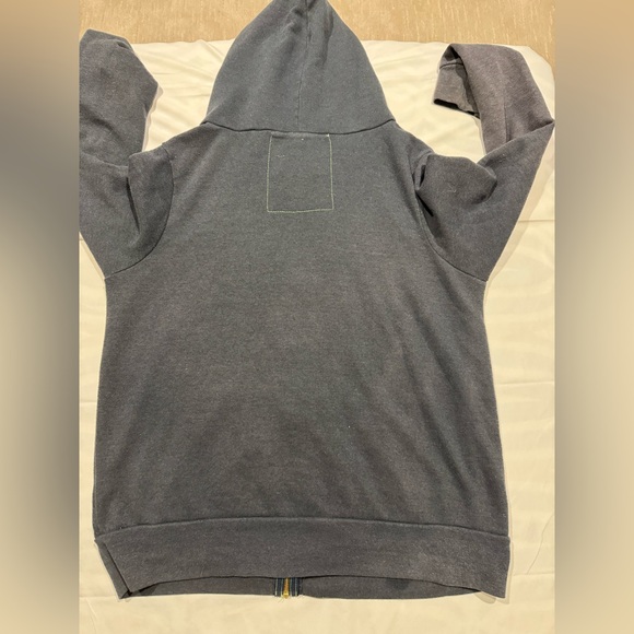 Unisex Aviator Nation 5 Stripe Zip Hoodie in navy Size Medium - Picture 6 of 11